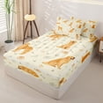 thumbnail image 2 of Homewish Golden Retriever Animal Zipper Twin Comforter Sets with Fitted Sheet and 2 Pillowcases,Dog Paws Bone Zipper Bedding Set,Yellow,Reversible,4pcs, 2 of 8