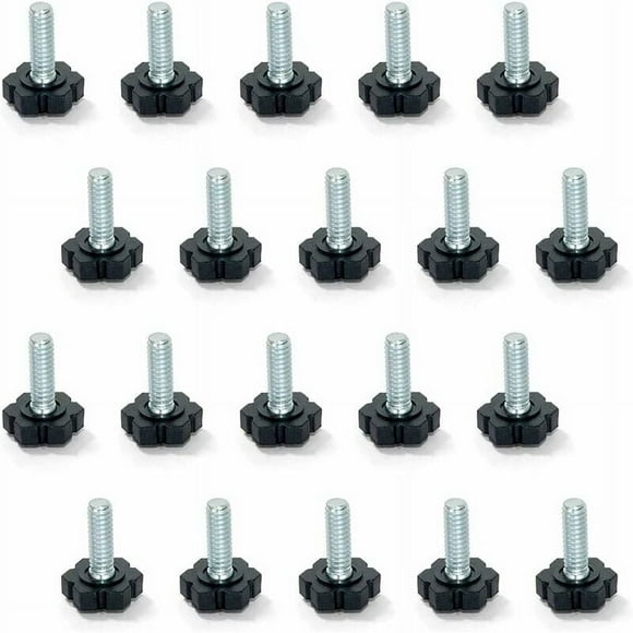 Adjustable Clamping Screw Knob For Instrumentation Equipment, Hexagonal Plastic Base With Galvanized Surface And Metric Thread, Industrial Applications, Woodworking Machinery (Black)