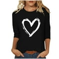thumbnail image 2 of Vetsdori 3/4 Sleeve Shirts for Women Summer Valentine Blouses Plus Size Casual,Graphic Gifts for Girlfriend Crew Neck Juniors Tops Trendy, 2 of 5