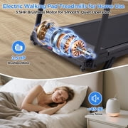 3.5HP Foldable Walking Pad with Incline & Handle, LED Display, 0.6-10MPH, 400LBS Capacity Portable Treadmill for Home Workouts