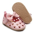 thumbnail image 2 of JSCDRPDWL Baby Girl Sandals 12-18 Months Ballet Slippers for Girls Single Shoes Bowknot Princess First Walkers Shoes Summer Toddler Hollow Out Sandals for 0-18M, Summer Bowknot Hollow-Out First Walk, 2 of 5