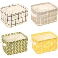 thumbnail image 1 of 4 Pack Of Folding Storage Basket, Small Baby Linen Storage Organizer Sets Plastic Storage Box Organizer (20x16x13 Cm), 1 of 7
