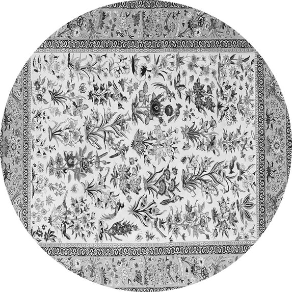 Ahgly Company Indoor Round Persian Gray Traditional Area Rugs, 5' Round