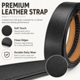thumbnail image 3 of TRISJEM Men's Genuine Cowhide Leather Ratchet Belt with Automatic Buckle, 1.38" No-Hole Adjustable Big and Tall Dress Belt for Jeans, Chinos and Business Casual Wear, Black or Brown, Waist 33"-53", 3 of 8