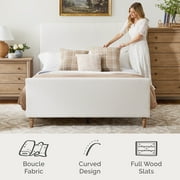 My Texas House Flynn Boucle Platform Bed, Queen, Cream