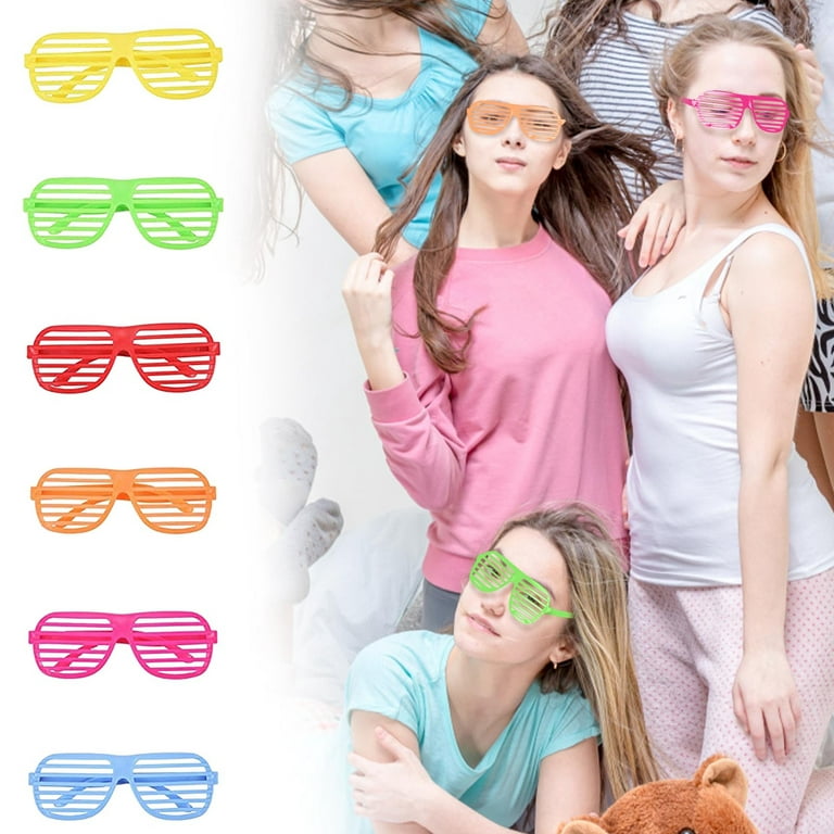 12 Pairs of Plastic Shutter Glasses Shades Sunglasses Eyewear Party Props Assorted Colors