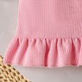 thumbnail image 4 of NOLDARES Baby Girls Christmas Outfits Long Sleeve Onesie Romper+Suspender Skirt Set+Headband 3Pcs Fall Winter Clothes(Pink,6-9 M), 4 of 9