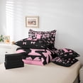 thumbnail image 6 of jejeloiu Personalized Letter L Bedding Comforter Set 7pcs,Monogrammed Theme Queen Bedding Sets,Ribbon Bow Knot Queen Sets,Ultra Soft Bedroom Decor Reversible, 6 of 8