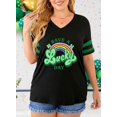 thumbnail image 2 of Camiseta QAUN para el Día de San Patricio para mujer, talla grande, trébol, 2 of 7