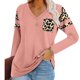 thumbnail image 2 of Camiseta informal con cuello en V y manga larga con estampado de leopardo para mujer Fridja  hj4062, 2 of 7