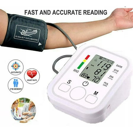 2024 Digital Automatic Blood Pressure Monitor Upper Arm BP Machine Heart Rate HP