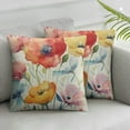thumbnail image 3 of Fenyluxe Throw Pillow Cover Colorful Wildflowers Watercolor Floral Red Poppy Peony Daisy Nature Bright Rectangular Throw Pillow Covers for Couch Sofa Home Decor 2pcs White, 3 of 7