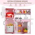 thumbnail image 5 of AILEEKISS Kids Play Kitchen Set, Wood Kitchen Playset for Toddler with Accessories, Pink, 5 of 10