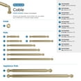 thumbnail image 6 of Amerock Coble 10-1/16 inch (256mm) Center-to-Center Golden Champagne Cabinet Pull, 6 of 6