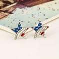 thumbnail image 4 of HOOUN American Independence Day Earrings Flag Color Earrings Pentagram Rhinestone Gift-Pentagram Rhinestone Earrings, 4 of 9