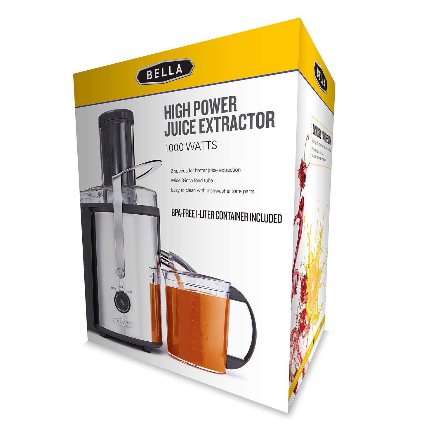 BELLA 700Watts Juice Extractor, White with Stainless Steel (NEW) JG1