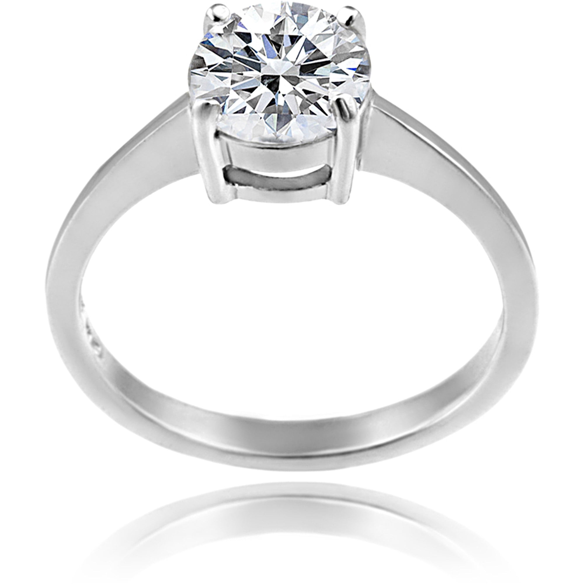 Zirconia Ice Swarovski Zirconia Sterling Silver Round Solitaire Stone
