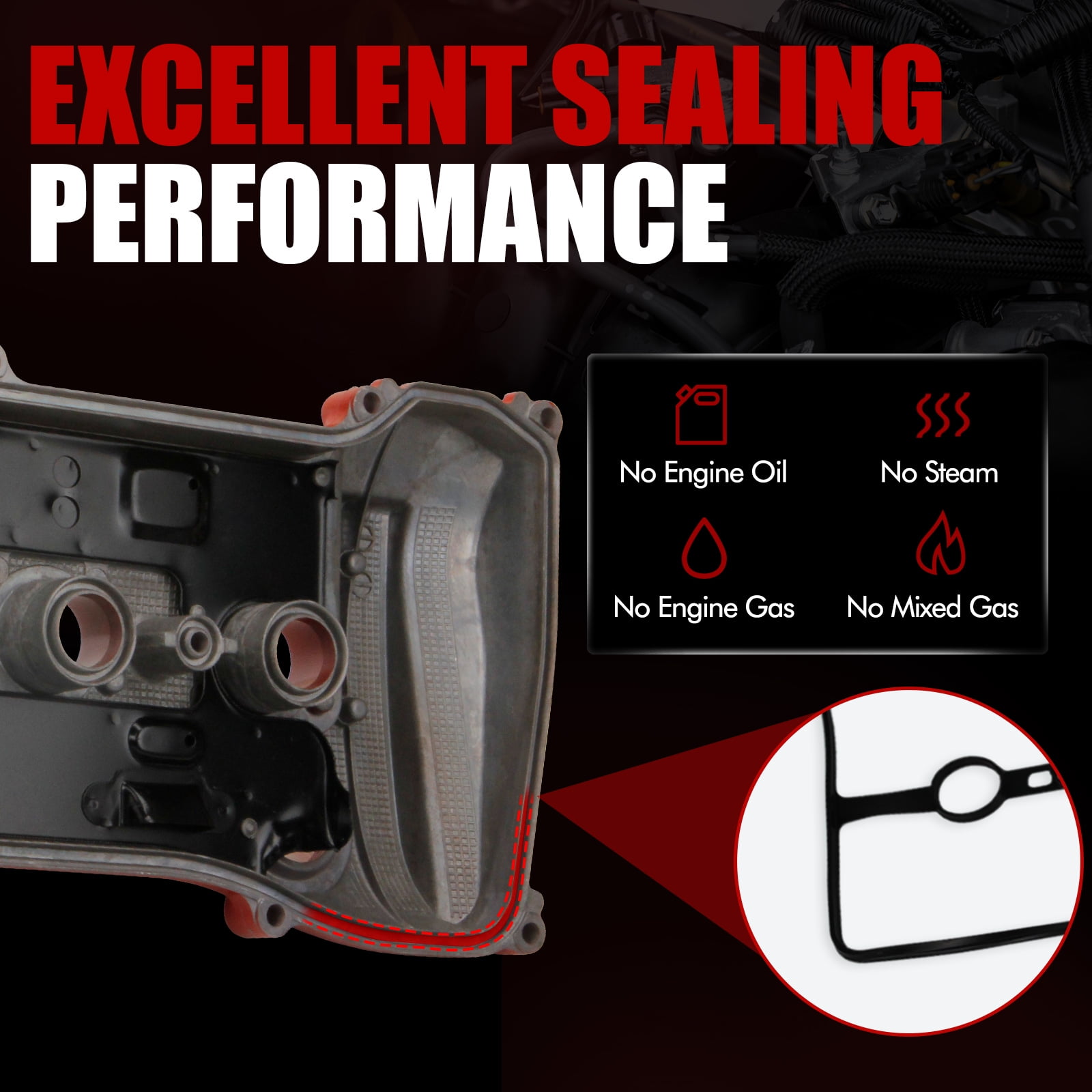 MITZONE Upgrade Aluminum Valve Cover Compatible with Toyota Camry Corolla Highlander RAV4 Solara Matrix Scion tC xB 2001-2015 2.4L 2AZ-FE
