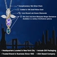 thumbnail image 2 of Cross Necklace for Women in 925 Silver and 10K Yellow Gold with Tanzanite and Moissanite and London Blue Topaz | 1.40 Cttw | Jesus Christian Religious Crucifix | Marquise 8X4MM | With 18 inch Chain, 2 of 6