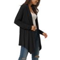 thumbnail image 4 of MODA NOVA Juniors Spring Fall Draped Open Front Casual Long Sleeve Lightweight Cardigan Black XL, 4 of 6