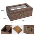 thumbnail image 3 of Uten Wood Watch Box, Watch Storage Case, Watch Organizer with Glass Display Lid for Men, 3 Slots, 3 of 12