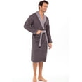 thumbnail image 4 of Notus Shawl Collar Bathrobe for Men Soft Spa Nightgowns 100% Cotton Terry robes for Women - Towel Bathrobe Unisex Terry Cloth Bathrobe, Soft Shower Spa Robe Gray Collar Charcoal XXL, 4 of 7