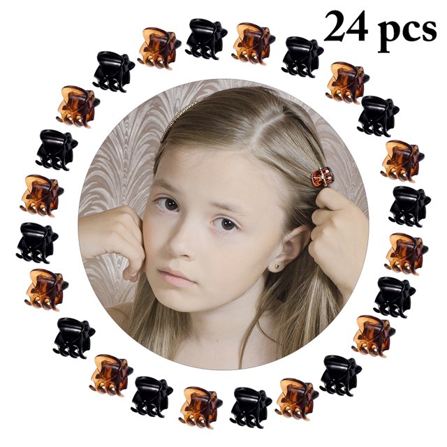 Coofit 24 Pcs Mini Pince à Cheveux Mode Couleur Unie Mini Pince à Cheveux Accessoires pour Cheveux