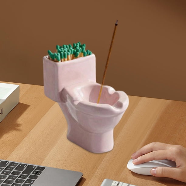 Porta incienso,Porta incienso con forma de inodoro para meditación rosa,Quemador de incienso de cerámica de porcelana para decoración del hogar Yoga,Porta incienso,accesorios de fragancia
