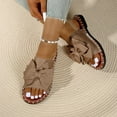 thumbnail image 6 of Roncen Women's Fashion Casual Flat Sandals - Spring Summer New Arrivals Solid Color Bow Design Comfortable Open Toe Versatile Outdoor Beach Sandals, 6 of 9