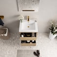thumbnail image 2 of Bathroom Vanity, 24". Natural Oak Color. Stone Resin Countertop. Ample Storage. Soft Close Hinges. U-shape Drain For Convenient Function Vanity With Sink, Appearance. Spacious Drawers. Optimal, 2 of 7
