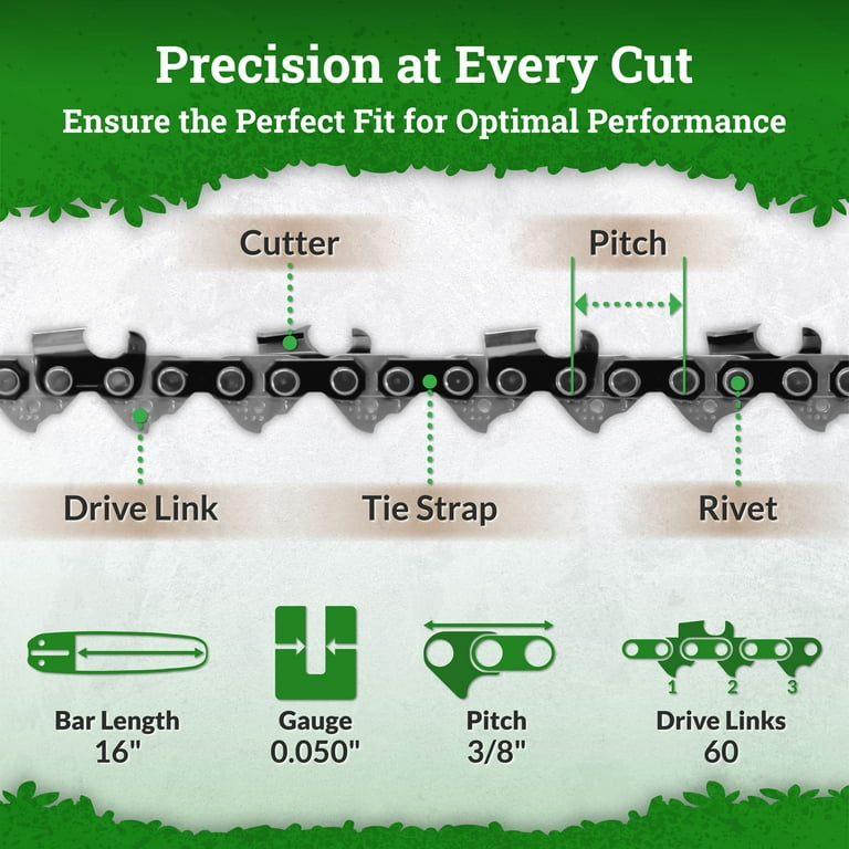 2 Chaînes Adapté Pour Echo CS-601 | 40cm 3/8 60M 1,3mm