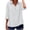 White plus size cotton linen blouse a1, variant on Women Plus Size Cotton Linen Blouse 3/4 Sleeve Collared Button Down Shirt Loose Casual Tunic Top Vacation Travel Fashion Clothes, White 3XL