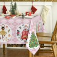 thumbnail image 3 of Christmas Tablecloth 70×70 Inch Round, Nutcracker Pink Buffalo Plaid Washable Table Cover for Party Picnic Dinner Decor, 3 of 6