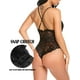 thumbnail image 2 of Lencería de entrepierna para mujer, body de encaje sexy con escote en V profundo, picardías de encaje de una pieza Adepaton WRMH-261-1, 2 of 6
