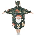 thumbnail image 2 of FORMRS Wearable Blanket Hoodie with Sleeves for Kids Cozy Flannel Sweatshirt, Whimsical Christmas, 2 of 7