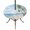 Blue, variant on Sea Turtle Coastal Round Outdoor Tablecloth with Umbrella Hole Zipper, Summer Coral Ocean Gray Blue Wooden Elastic Fitted Table Cover, Waterproof Table Cloth for Patio Picnic Party Fits 54"-60"
