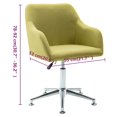 thumbnail image 4 of vidaXL Swivel Dining Chairs 2 pcs Green Fabric, 4 of 5
