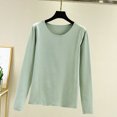 thumbnail image 4 of Long Sleeve Womens Tops Crew Neck Tops Green Thermal Shirts for Women Warm Tops for Women Fall Tshirts for Women, 4 of 4
