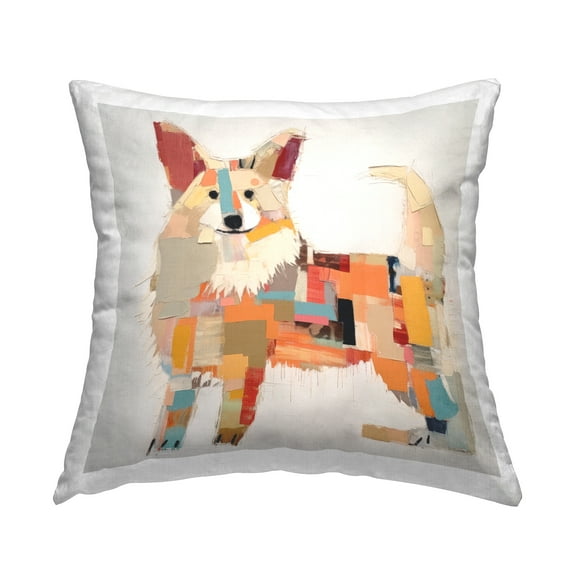 Stupell Industries Modern Patterned Dog Decorative Printed Throw Pillow, 18 x 18