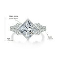 thumbnail image 2 of 3 Carat Women Moissanite Ring D Color VVS1 Clarity Princess Cut Engagement Ring 925 Sterling Silver Diamond Ring Size 5-10, 2 of 6