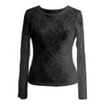 thumbnail image 4 of Adeawade Womens T Shirts Long Sleeve Tops Crewneck Solid Color Simple Style Tee Clothing 2Xl Black, 4 of 5