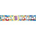 thumbnail image 1 of Amscan Foil Holographic 3rd Birthday Banner, 1 of 1