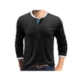 thumbnail image 1 of Sunloudy - Camisetas informales para hombre, cuello redondo, manga larga, cuello redondo, cierre de botones, escote Sunloudy S M L XL XXL, 1 of 5