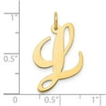 thumbnail image 2 of 10k Solid Yellow Gold Large Fancy Script Letter L Initial Charm Pendant Necklace for Women, 2 of 2