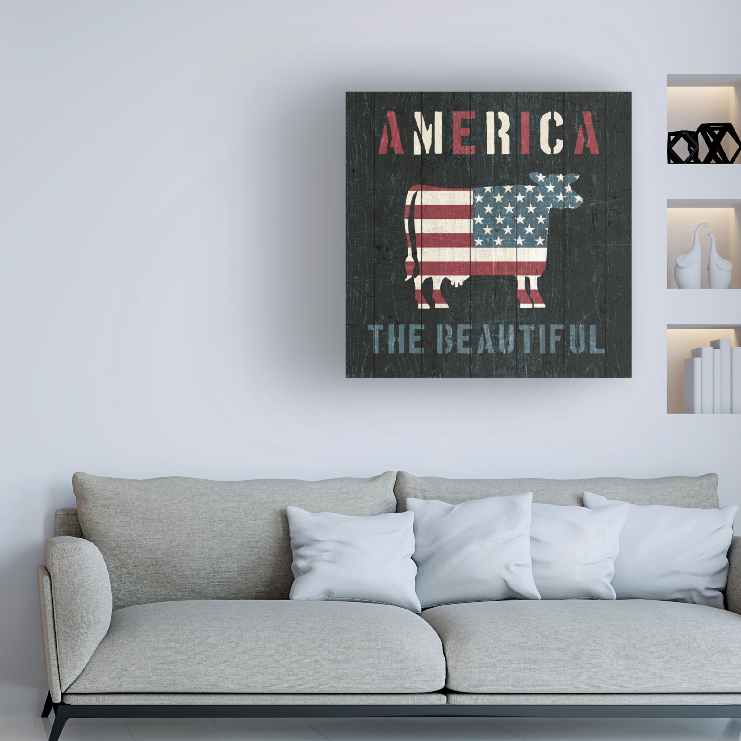 Trademark Fine Art 'American Farm Cow' Canvas Art by Michael Mullan