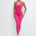 thumbnail image 2 of BLVB Women's Sleeveless Bodycon V Neck Tank Long Rompers Athletic Workout Jumpsuits Playsuit Clubwear, 2 of 3