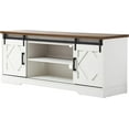 thumbnail image 5 of WAMPAT Farmhouse TV Stand Modern Sliding Barn Door Entertainment Center for TVs Up to 100 inch, 2 in 1 Wood TV Media Console for Living Room, White, 5 of 6