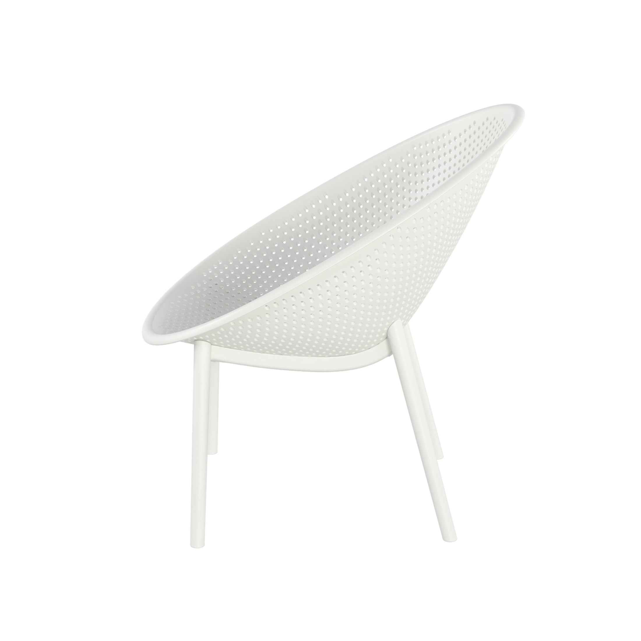 Kaia Modern Outdoor Patio Accent Chairs, Minimalist Design, White, Set of 2
