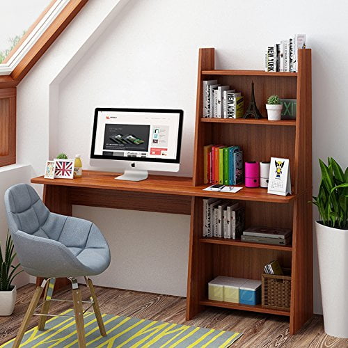 Tribesigns Computer Desk With Shelf 59 Wooden Writing Study Tribesigns Computer Desk With Shelf 59 Wooden Writing Study Table Workstation For Home Office Adjule Bookcase Design Com