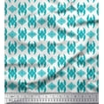 thumbnail image 1 of Soimoi Green Rayon Crepe Fabric Butidar Jamdani Printed Fabric 1 Yard 46 Inch Wide, 1 of 1